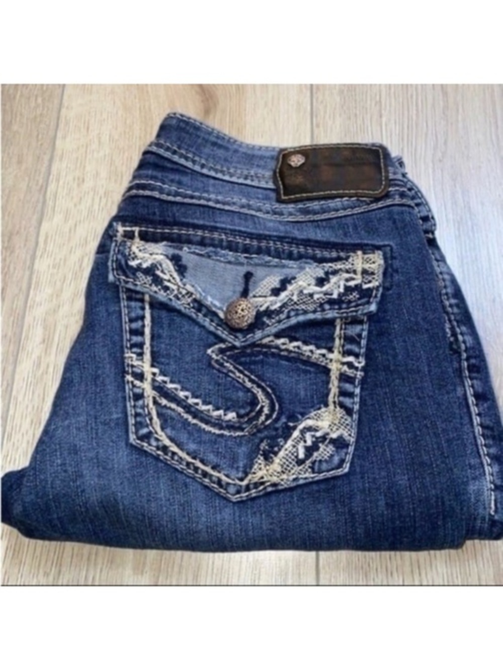 Silver jeans co suki high capri cropped crop jeans denim